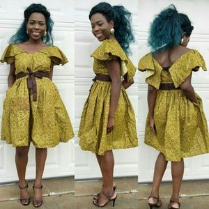 ON SALES Women African print knee length dress